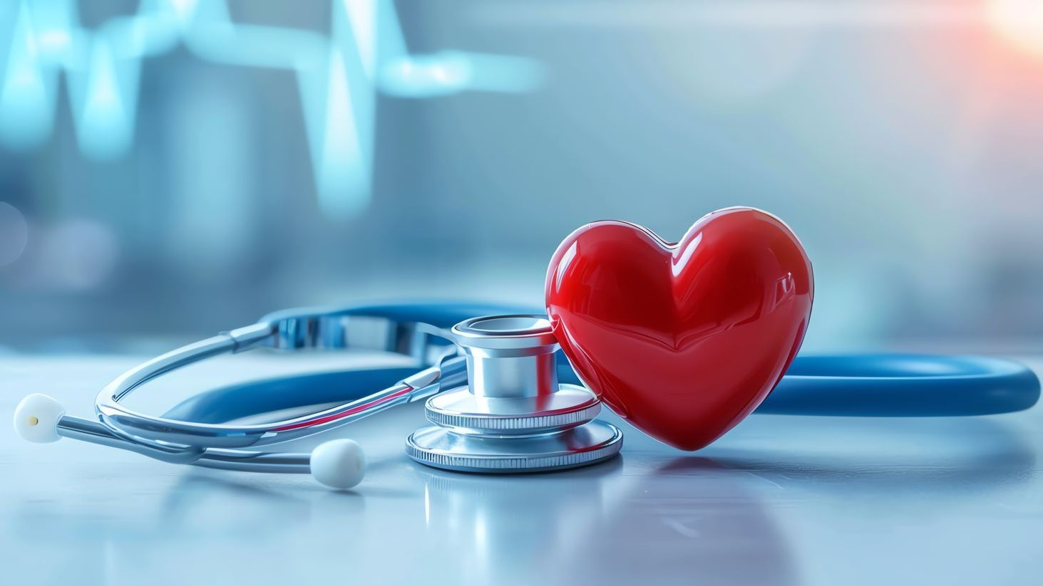 Coeur avec stéthoscope