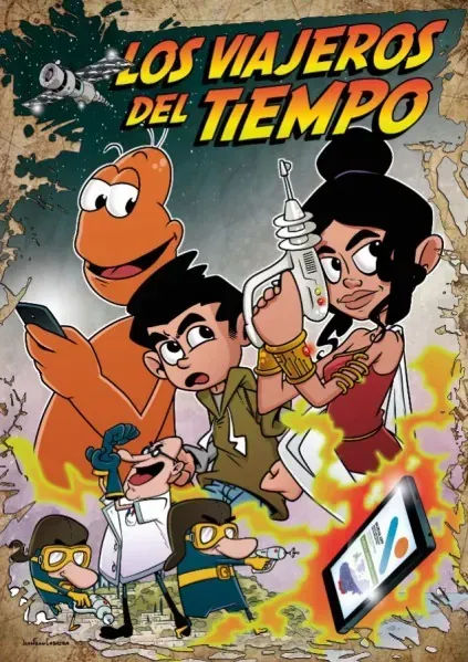 Cartel de dibujos animados para "El Batracio Amarillo" con un personaje de rana y un bocadillo de diálogo sobre fondo blanco.