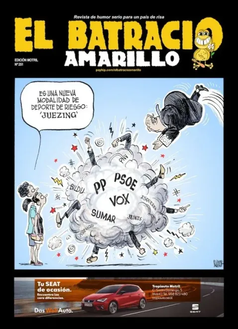 Portada de caricatura política española: “El Batracio Amarillo”