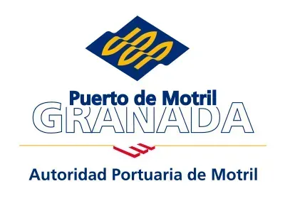 Logo de Puerto de Motril Granada, con emblema azul y dorado y texto de Autoridad Portuaria de Motril