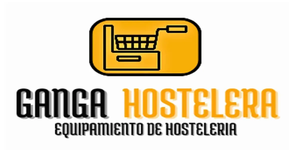 Logo de Ganga Hostelera con icono amarillo de carrito y texto negro y naranja de equipamiento de hosteler&iacute;a