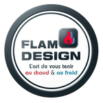 Logo Flam Design, l'art de vous tenir au chaud & au froid.