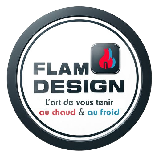 Logo Flam Design, l'art de vous tenir au chaud & au froid.