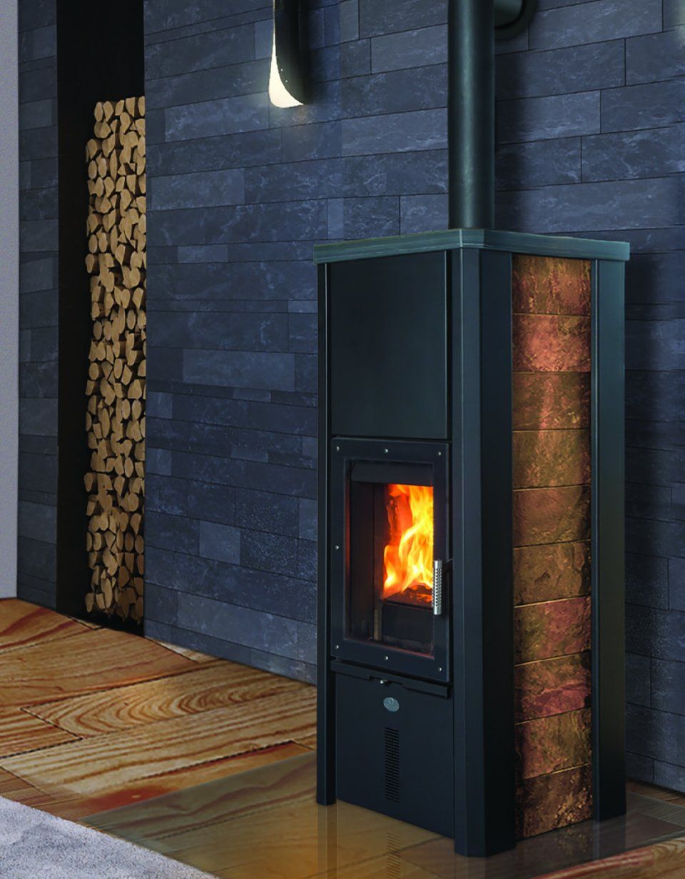 Kaminofen Max Blank Odin BF Schiefer Herbstlaub