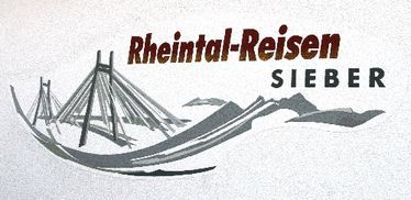 Logo auf der Aussenwand des Büros von Rheintal-Reisen Sieber in Diepoldsau