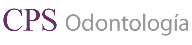 Logotipo de CPS Odontología en color morado y gris.