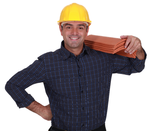 Homme qui tient des tuiles