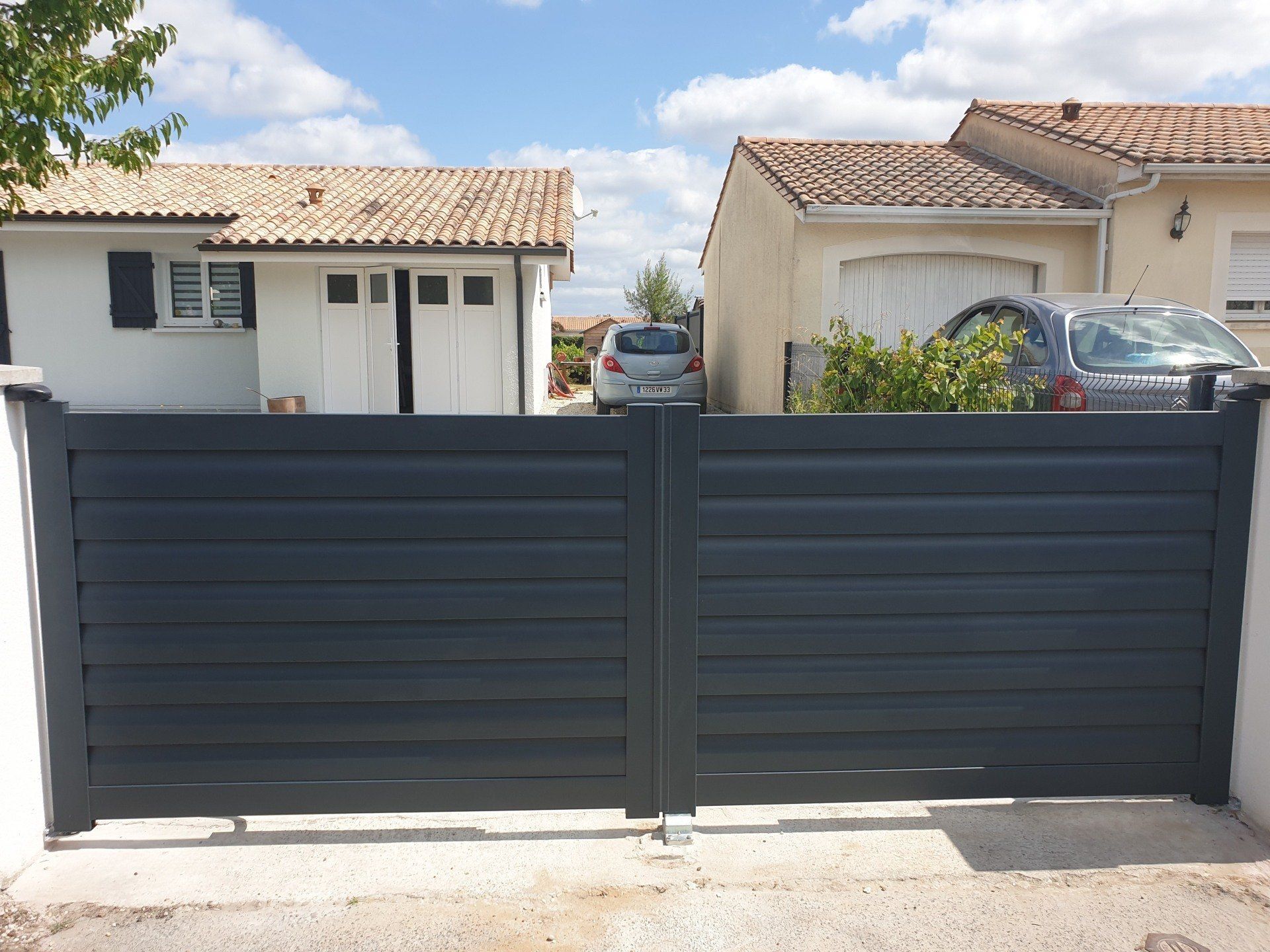 Portail Somport moderne gris anthracite