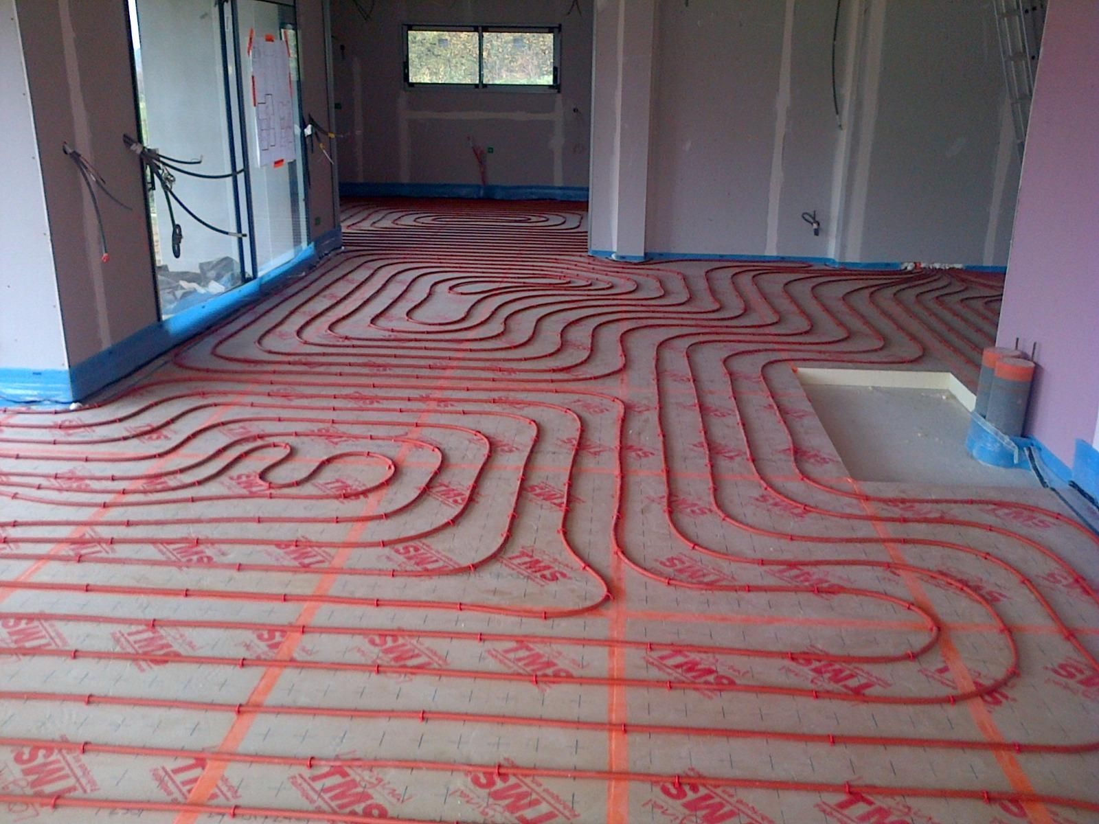 Installation d'un sol chauffant