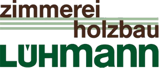 The logo for zimmerei holzbau luhmann is green and brown.