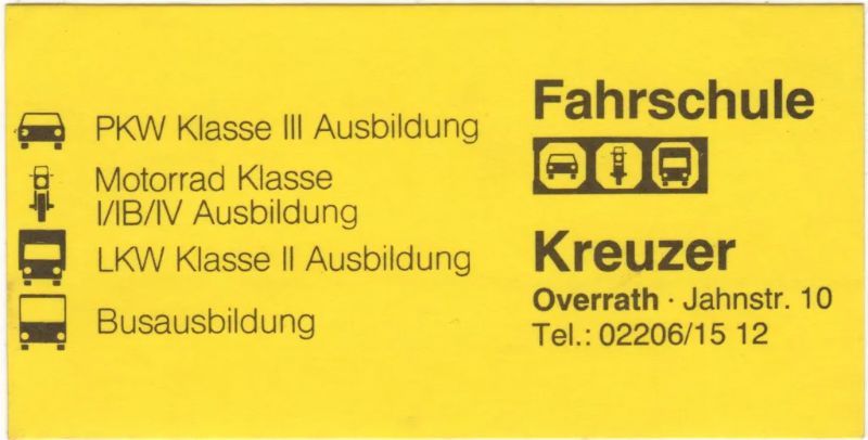 Geschäftskarte von Fahrschule Kreuzer