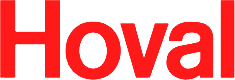 Logo Hoval rouge sur fond blanc