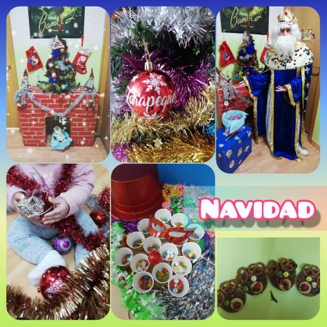 Un collage de imágenes con la palabra navidad en la parte inferior.