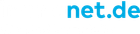 Text mit der Aufschrift „net.de“ in Blau.