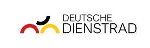 Ein Logo für die Deutsche Dienstrad mit einem rot-gelb-schwarzen Design