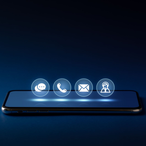 Lumineuses pour le chat, le téléphone, les e-mails et l'assistance.