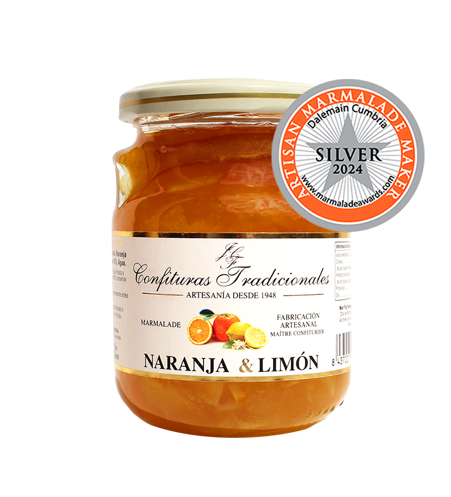 Mermelada cítrica de Naranja & Limón. Medalla de Plata en el World Marmalade Awards 2024.