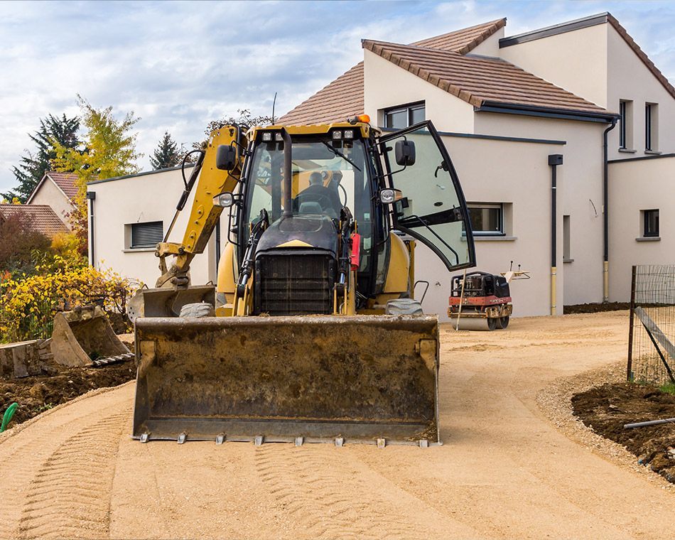 Chantier réalisé devant une maison