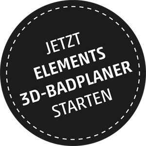 A black circle that says jetzt elements 3d-badplaner starten