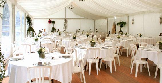 Reception sous vélum voilage