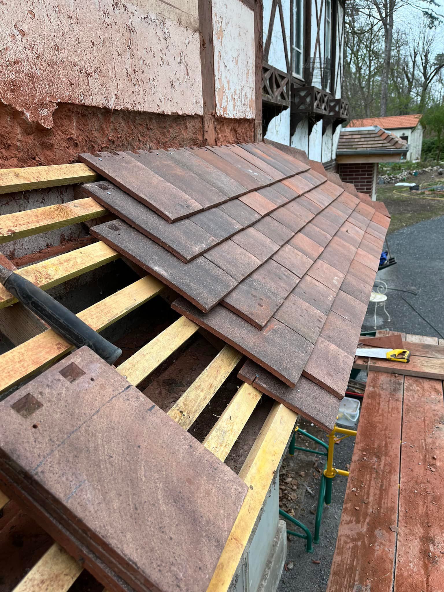 Rénovation d'une toiture en tuiles plates