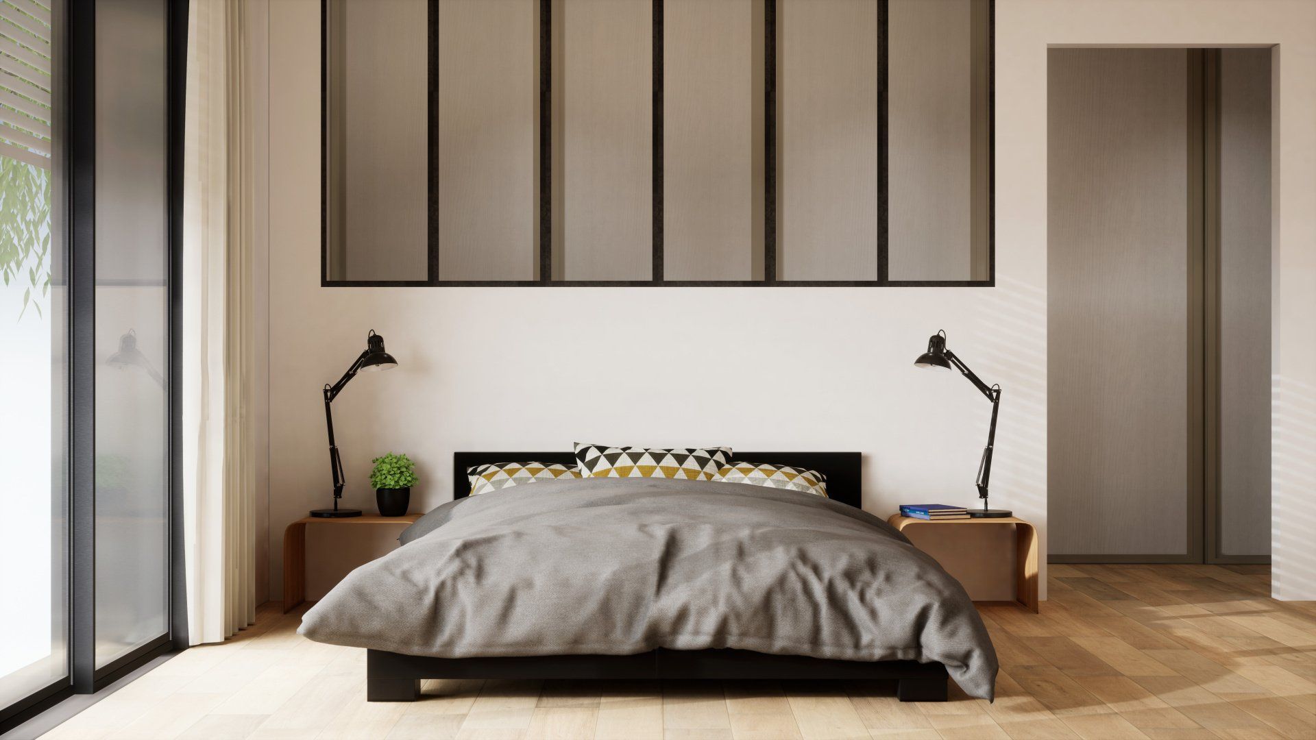 Verrière entre une chambre et le couloir