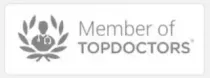 Un logotipo en blanco y negro que dice miembro de los mejores médicos.