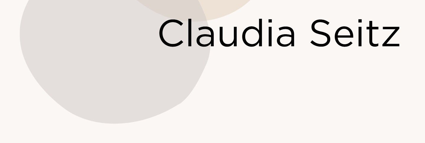 Logo for Claudia Seitz, includes name and profession, 