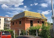 Chantier d'une toiture en ardoise