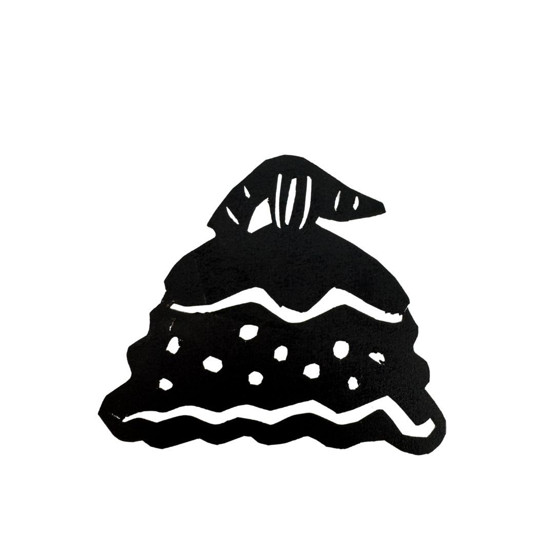 Eine schwarz-weiße Zeichnung eines Weihnachtsbaums