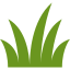 Una silueta de un icono de hierba verde sobre un fondo blanco.