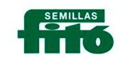 Un logotipo verde y blanco para semillas fito sobre un fondo blanco.