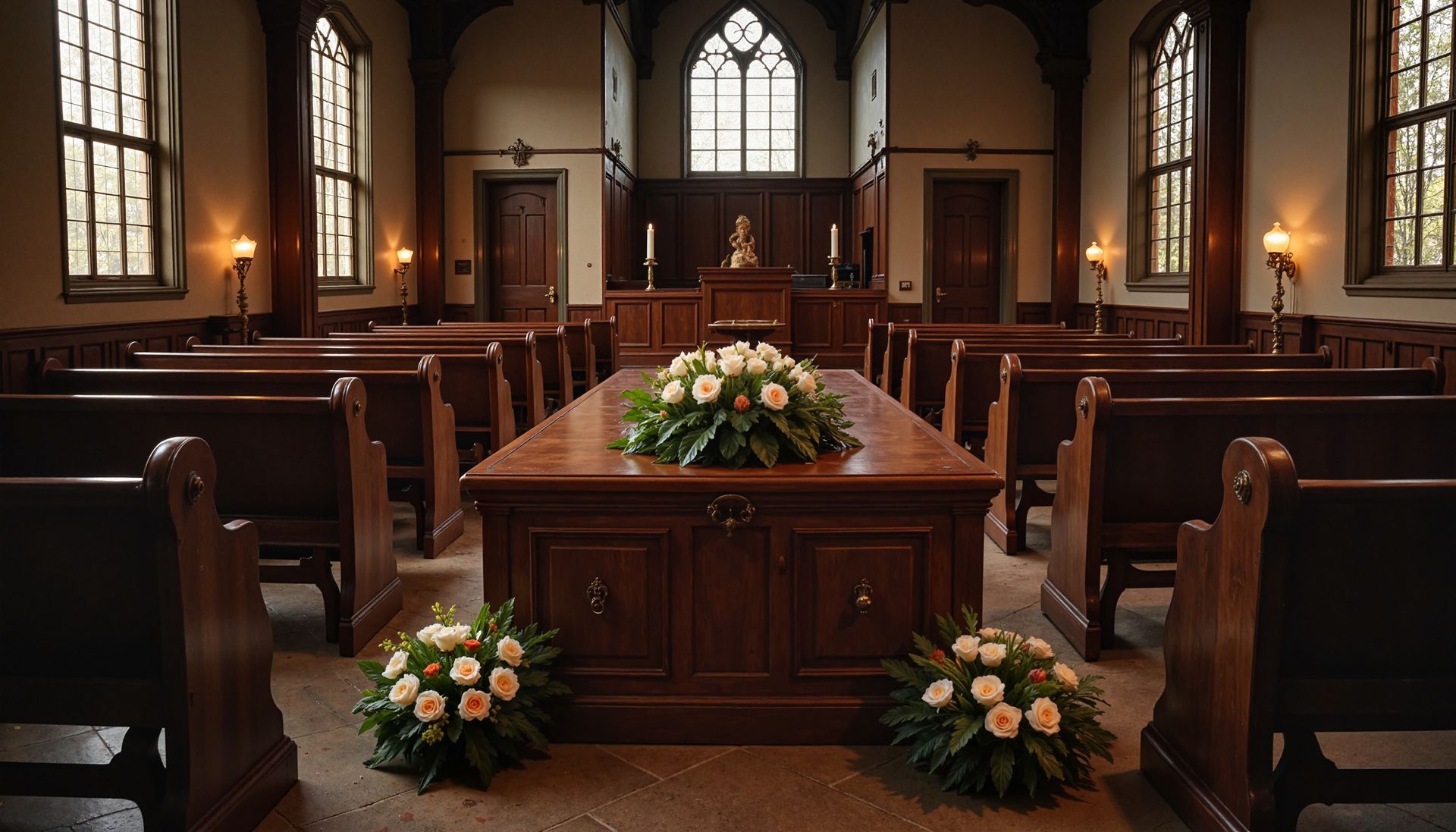 L'intérieur d'une église décorée