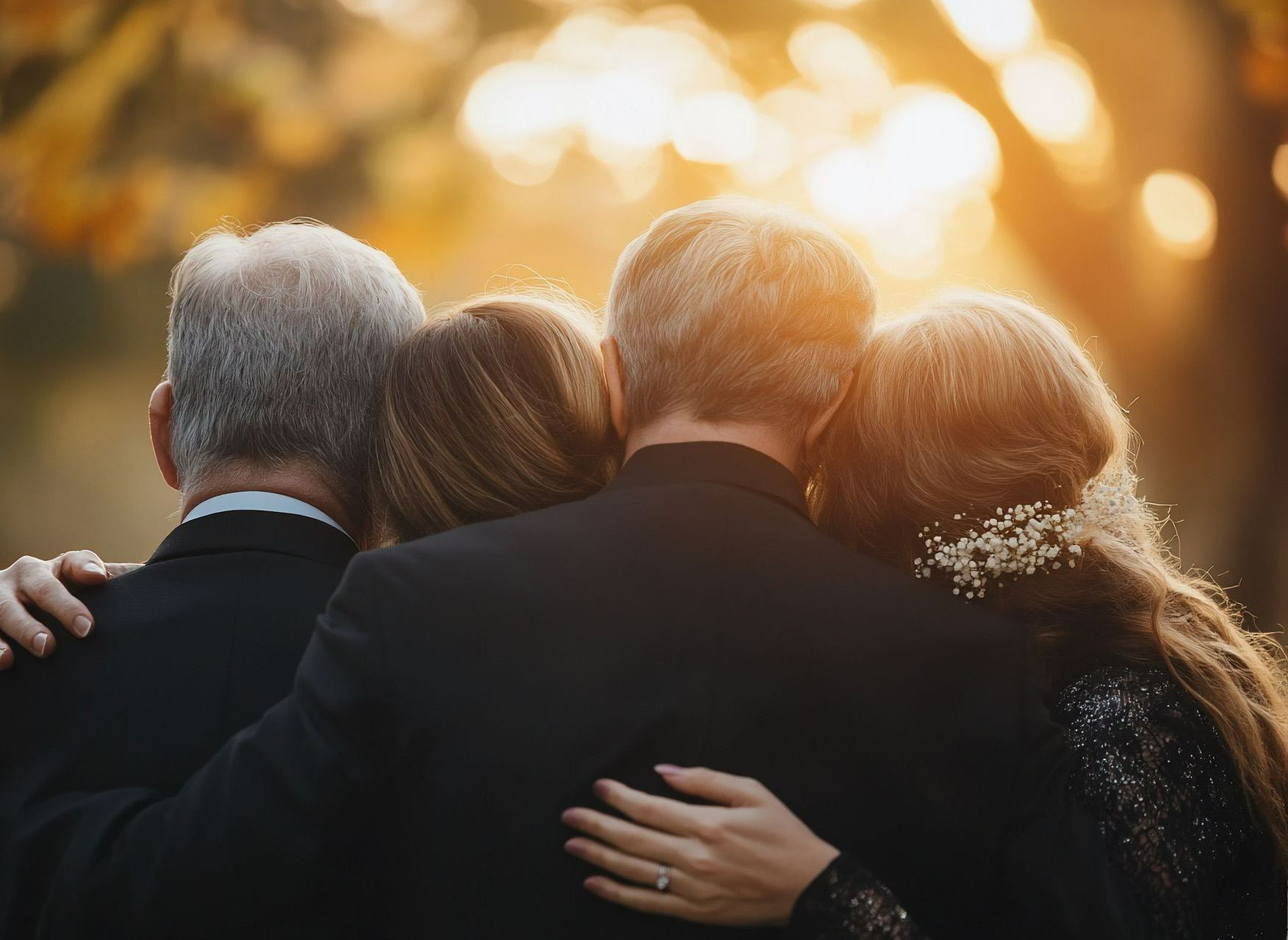 Des gens se serrent dans les bras