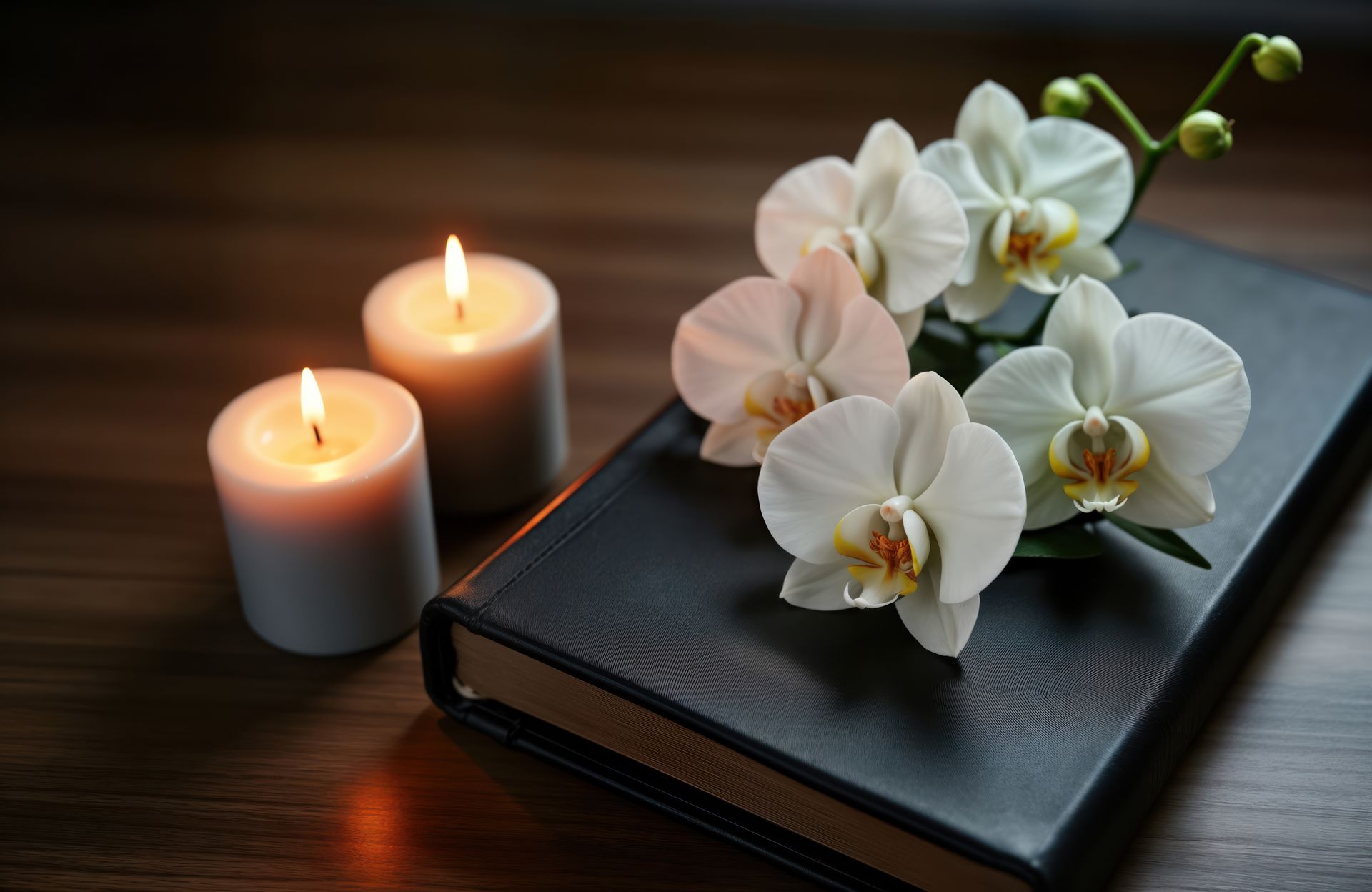 Bouquet de fleurs sur un livre