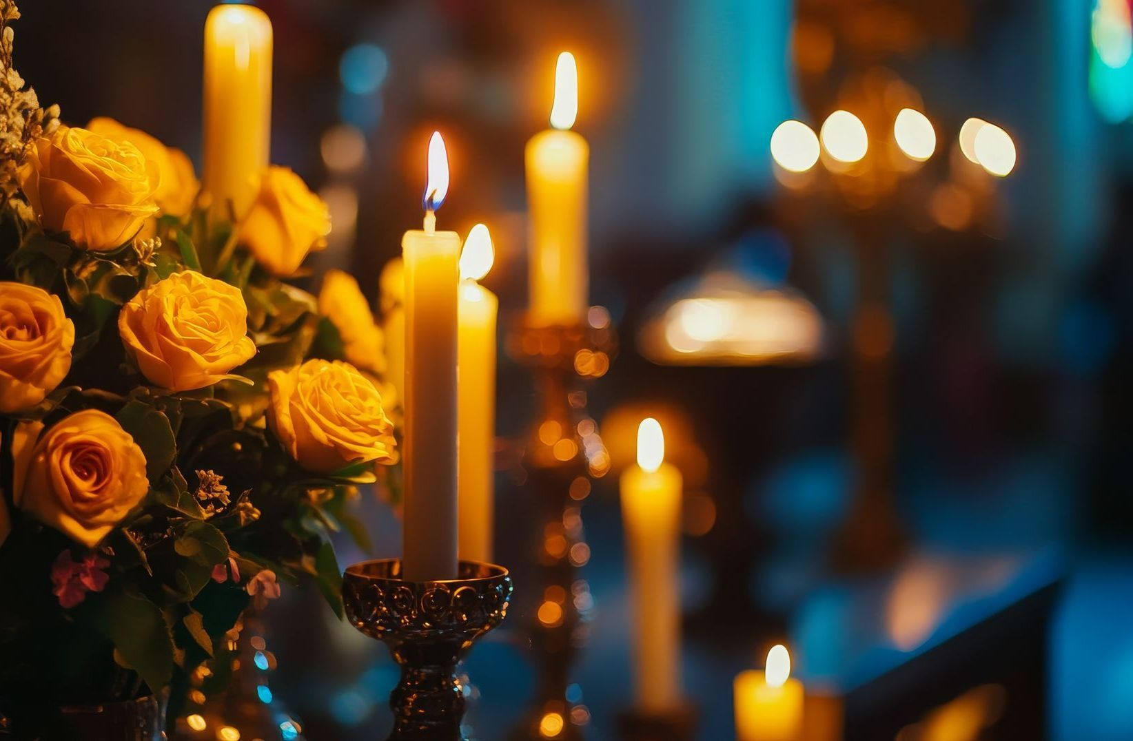 Des fleurs et des bougies