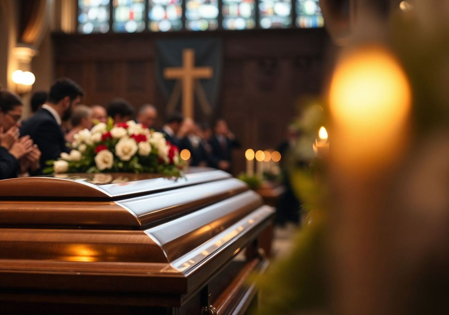 Des personnes dans une église lors d'une cérémonie