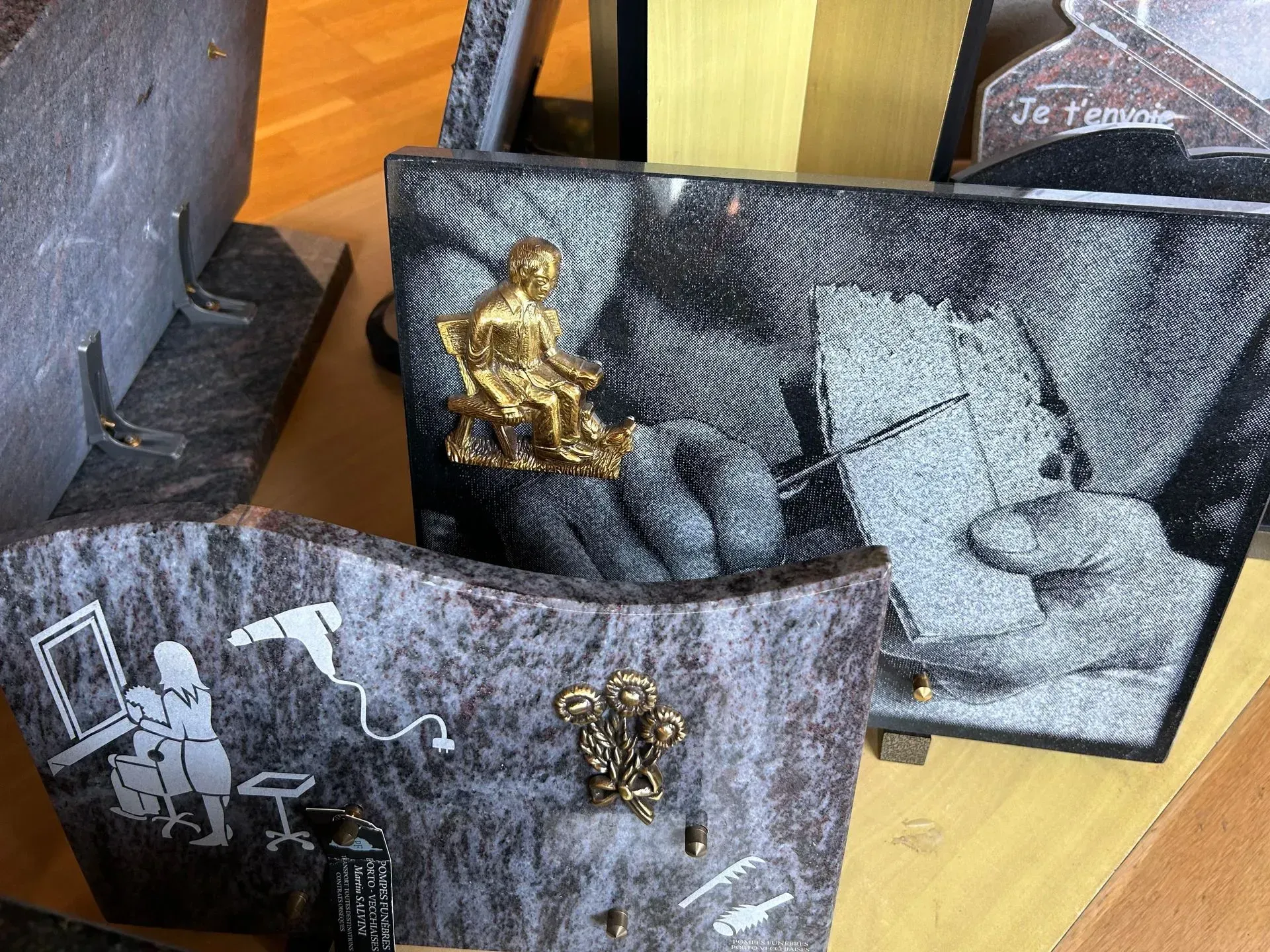 Plaque funéraire avec impression de photo