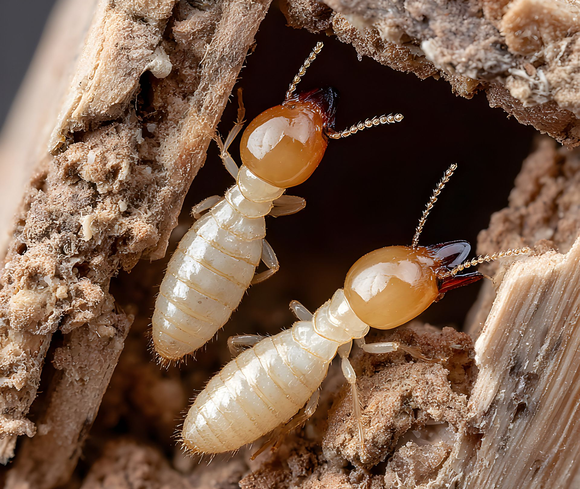 Zoom sur deux thermites dans une poutre