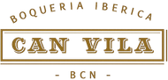 Logotipo de Boqueria Ib&eacute;rica Can Vila en color marr&oacute;n y dorado con texto BCN