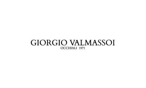 El logotipo de Giorgio Valmassoi Occhiali está sobre un fondo blanco.