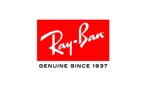 El logotipo de Ray-Ban es rojo y blanco y dice genuino desde 1937.