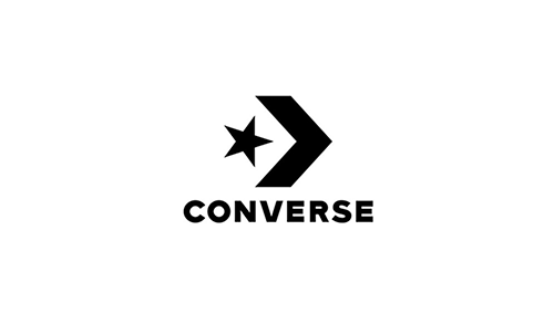 El logotipo de Converse es blanco y negro y tiene una estrella.