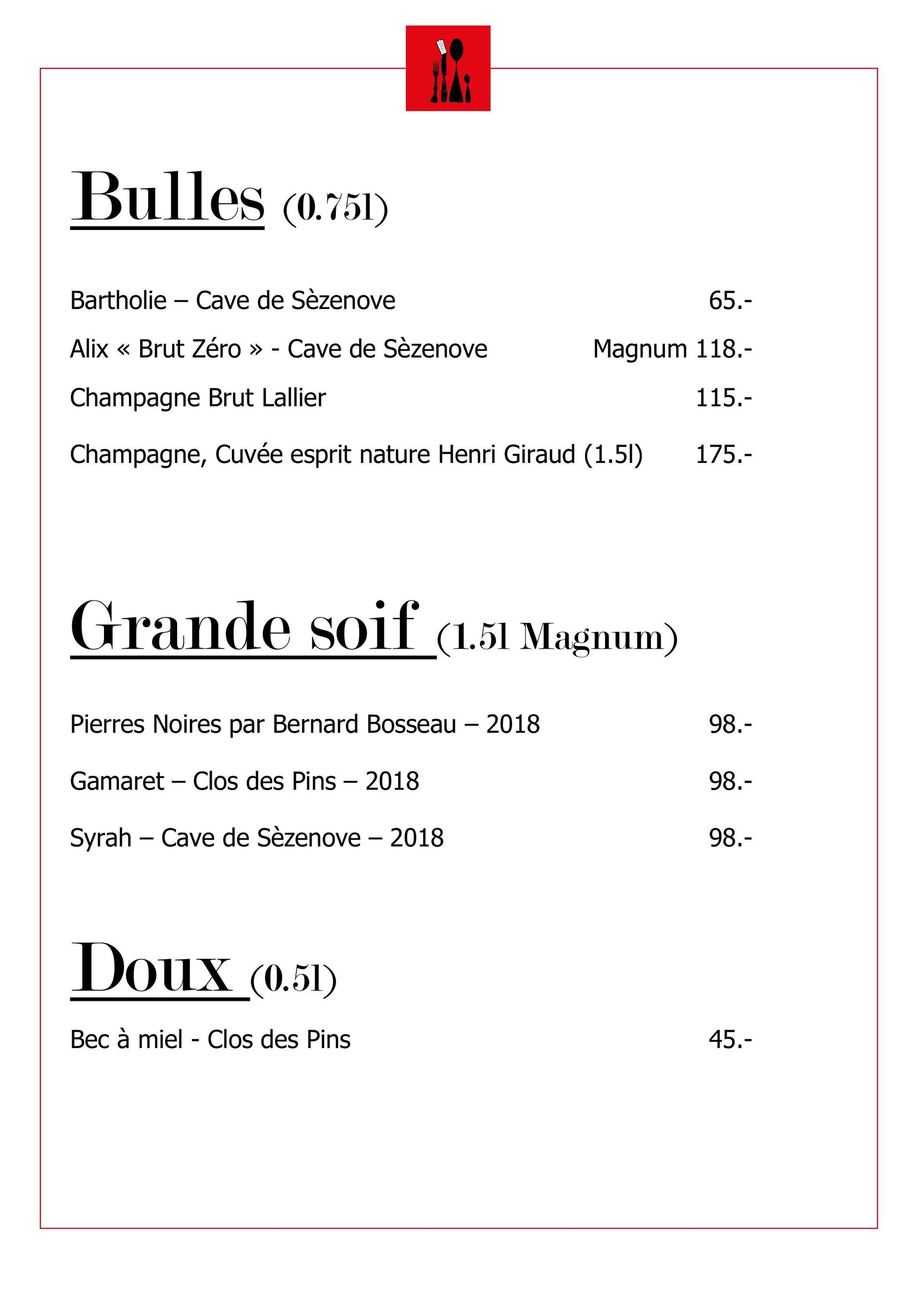 Auberge communale du Grand Donzel - bulles