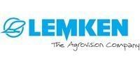 Logo pour Lemken, « The Agrovision Company ». Texte bleu et design stylisé.