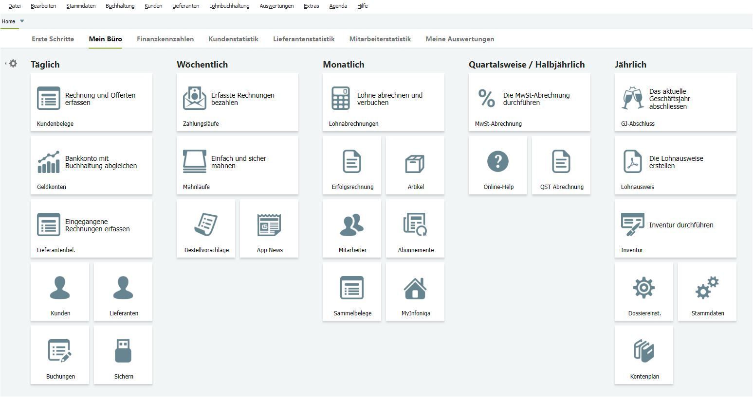 Seite der Infoniqa-Software