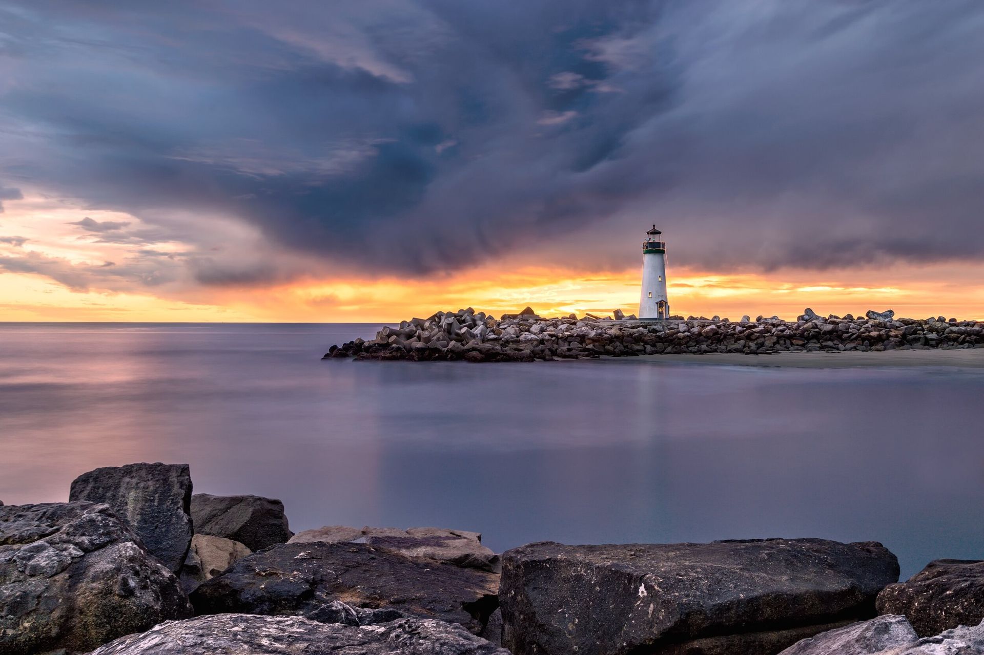 Santa Cruz Harbor at Susnset