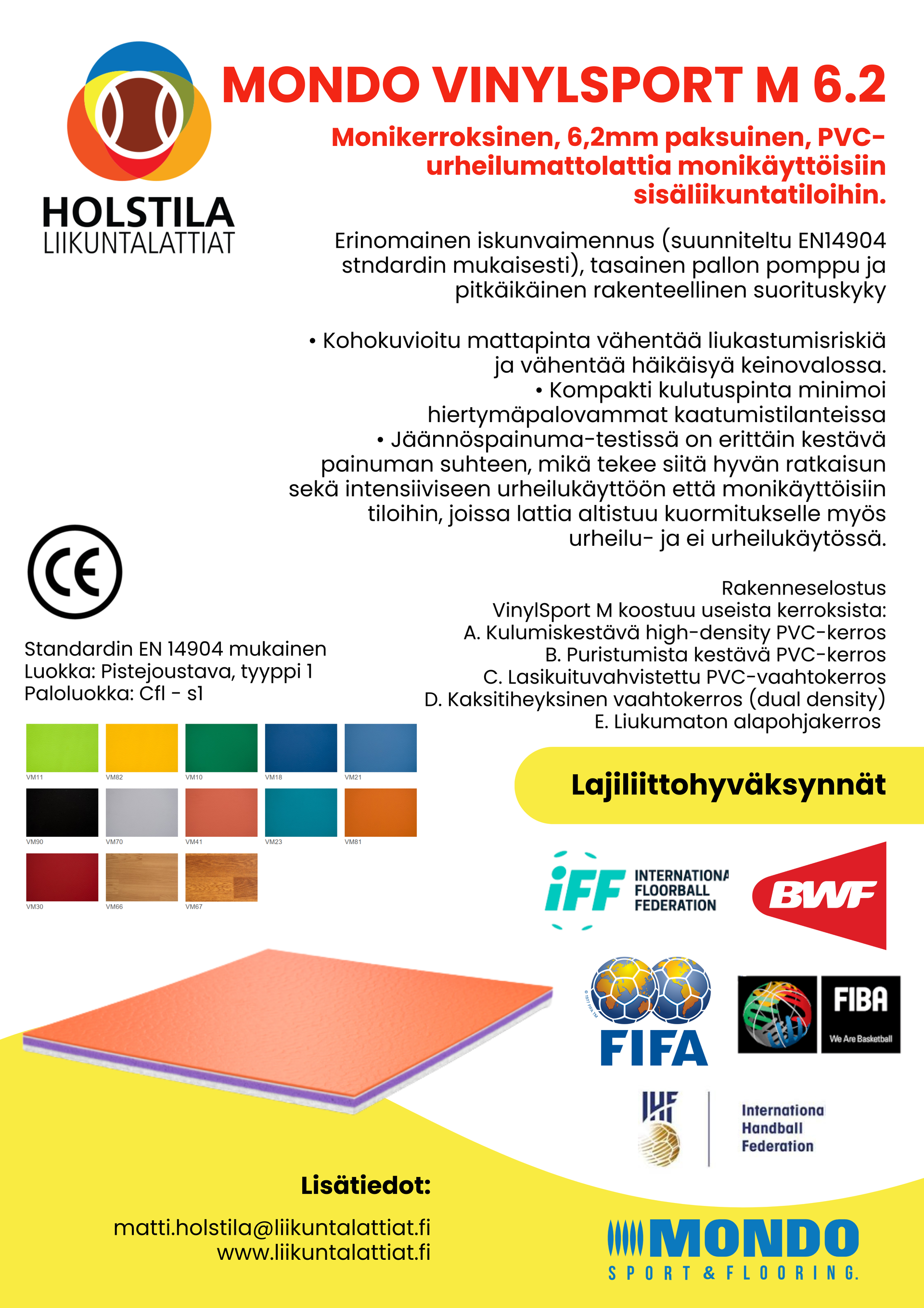 Mondo VinylSport M 6,2mm paksuinen 