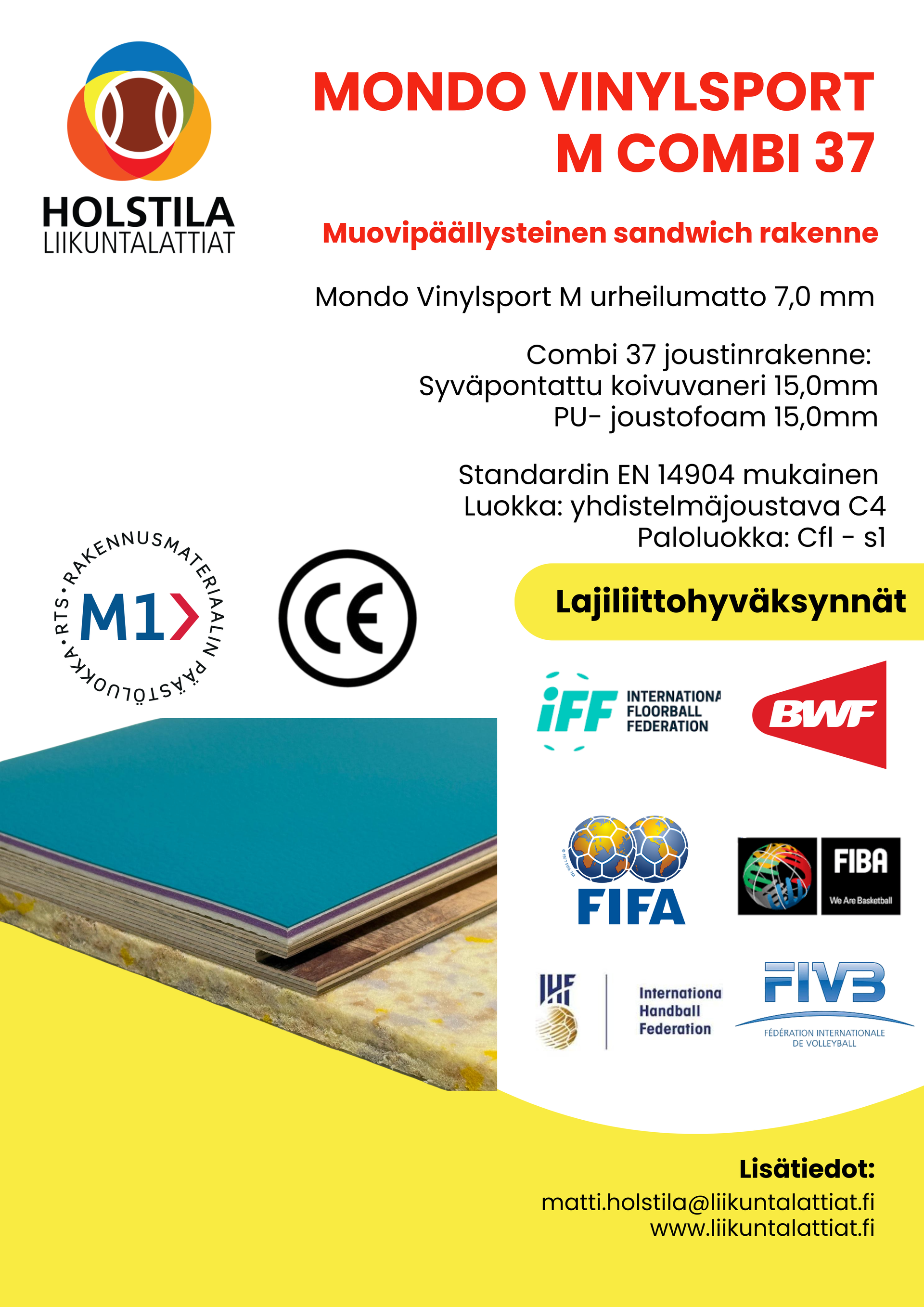 Tyylikäs ja moderni Mondo VinylSport M - lattia on monikäyttöinen ja helppohoitoinen