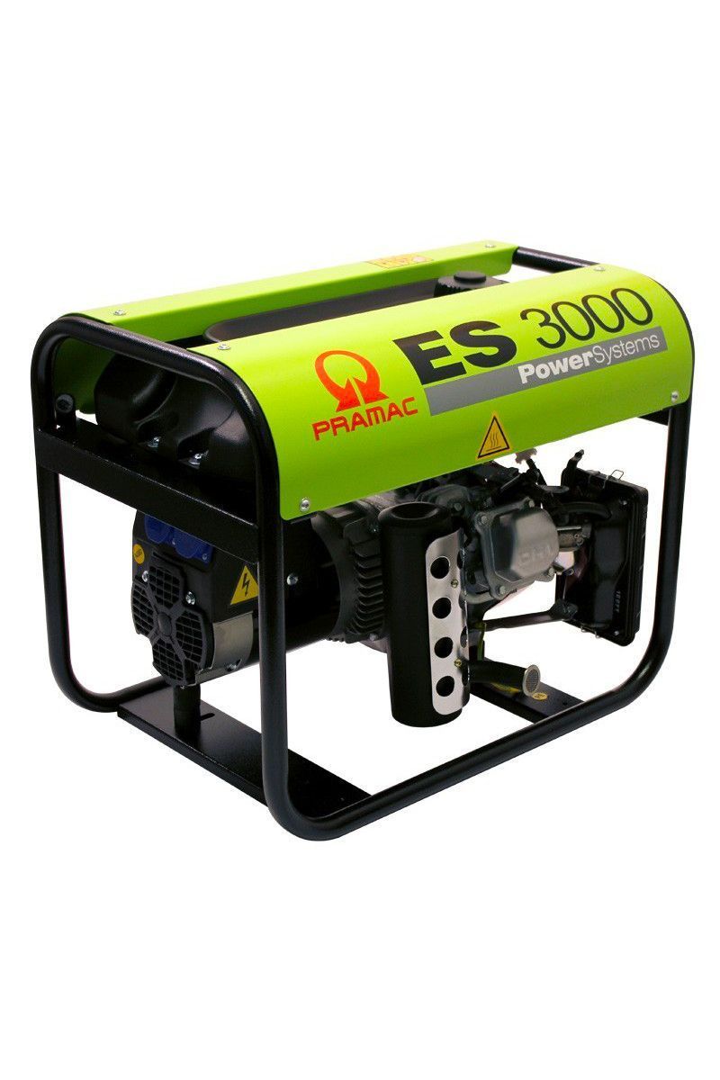 Générateur portable vert et noir avec un cadre en métal noir et l'inscription ES 3000
